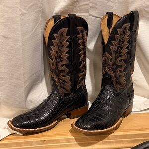 Lucchese Black and Brown Western Boots